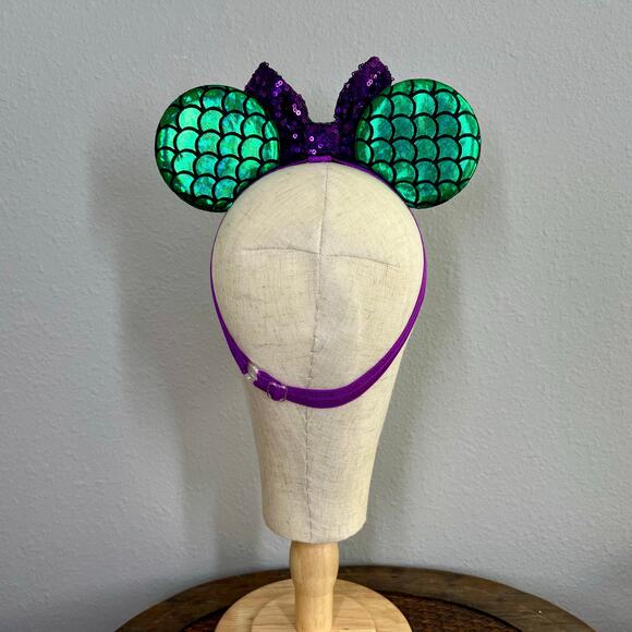 Ariel Elastic Minnie Ears | Disney Princess-Inspired Adjustable Ears Headband - Picture 4 of 5